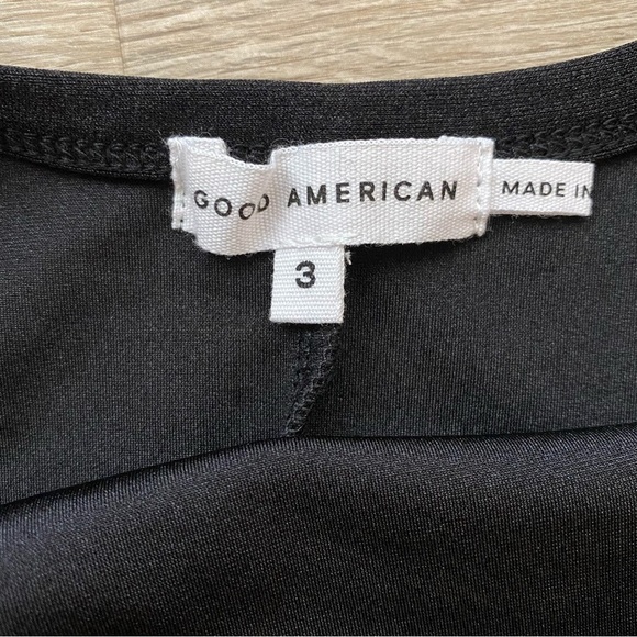 Good American Compression Shine Biker Catsuit Black Size Large - Picture 10 of 11